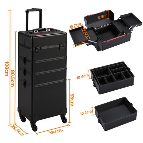 Valise Maquillage à Roulettes 4 En 1