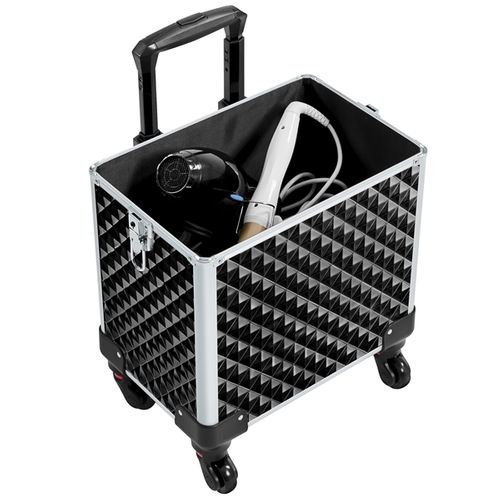 Valise De Maquillage 3 En 1 Coque Gaufrée Brillante Noir