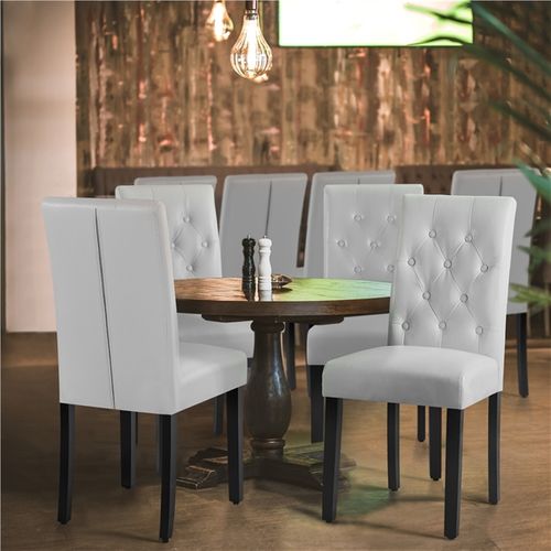 Lot De 2 Chaises De Salle à Manger En Similicuir Pvc Blanc