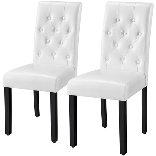 Lot De 2 Chaises De Salle à Manger En Similicuir Pvc Blanc
