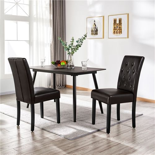 Lot De 2 Chaises De Salle à Manger En Similicuir Pvc Marron