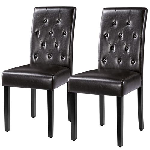 Lot De 2 Chaises De Salle à Manger En Similicuir Pvc Marron