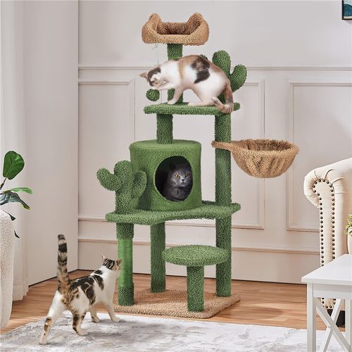 Arbre à Chat Cactus Multiniveau Tour Pour Chat En Peluche 135 Cm