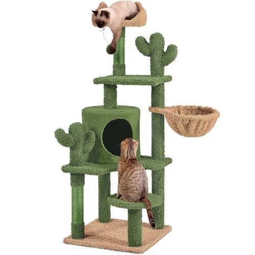 Arbre à Chat Cactus Multiniveau Tour Pour Chat En Peluche 135 Cm