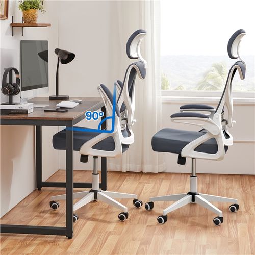 Chaise De Bureau Ergonomique Avec Accoudoirs Réglables Dossier Et Appui-tête