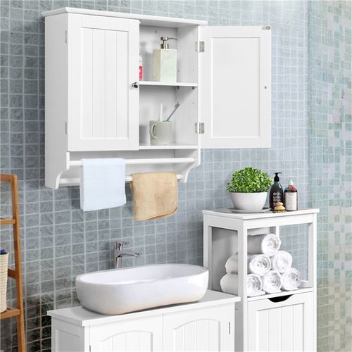 Armoire Murale De Salle De Bain En Bois, 60 X 22,5 X 64 Cm