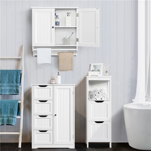 Armoire Murale De Salle De Bain En Bois, 60 X 22,5 X 64 Cm