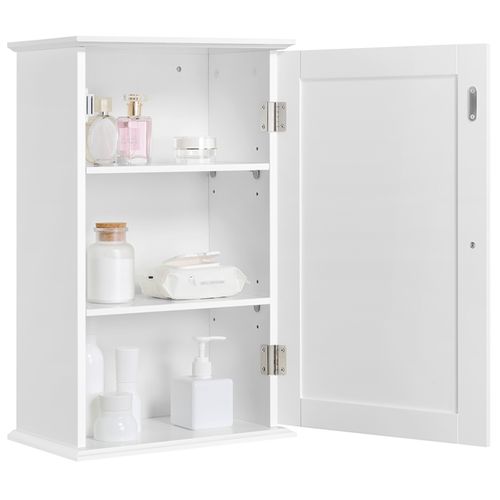 Meuble De Rangement Suspendu Salle De Bain, 35 X 20,7 X 55 Cm Blanc