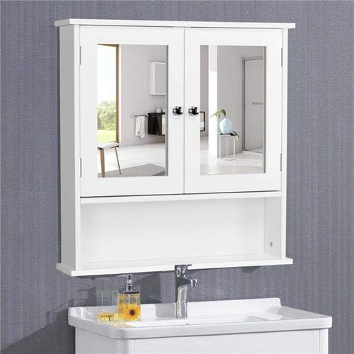 Armoire Murale De Salle De Bain 2 Portes Et Miroirs