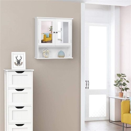 Armoire Murale De Salle De Bain 2 Portes Et Miroirs