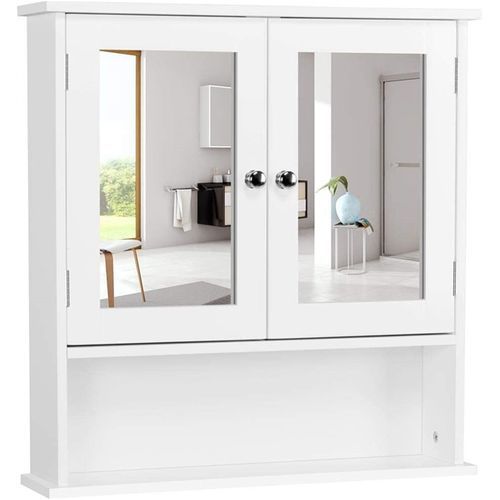 Armoire Murale De Salle De Bain 2 Portes Et Miroirs