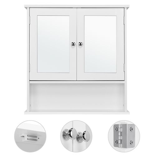 Armoire Murale De Salle De Bain 2 Portes Et Miroirs