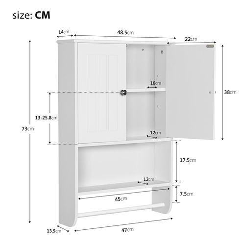 Armoire Murale Suspendus De Salle De Bain 48,5 × 14 × 73 Cm
