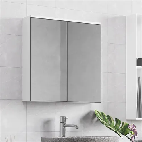 Armoire Murale Salle De Bain Avec 2 Portes Miroirs