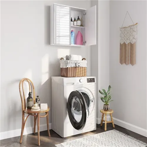 Armoire Murale Salle De Bain Avec 2 Portes Miroirs