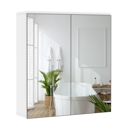 Armoire Murale Salle De Bain Avec 2 Portes Miroirs