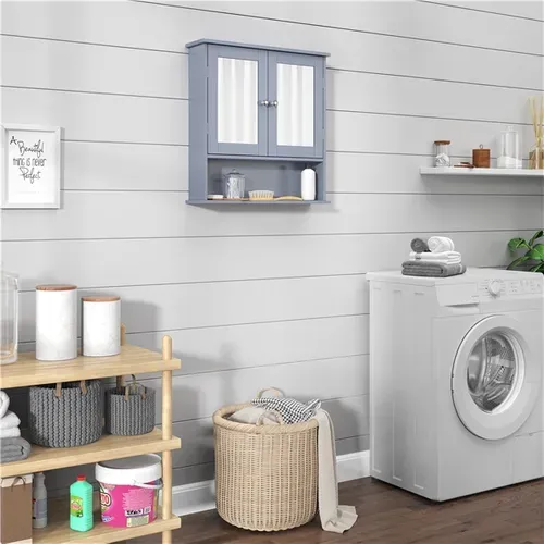 Armoire Murale De Salle De Bain Étagères à Hauteur Réglable