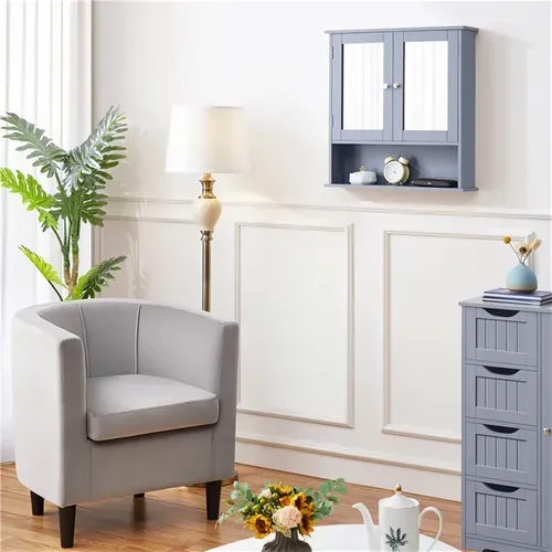 Armoire Murale De Salle De Bain Étagères à Hauteur Réglable