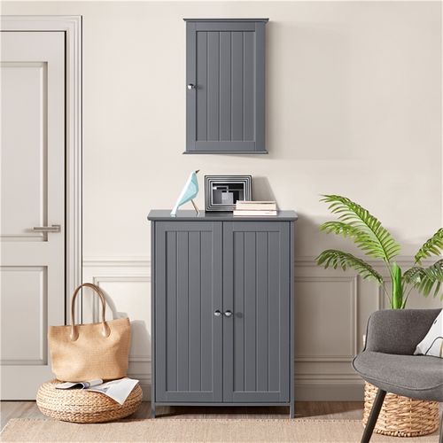 Meuble De Rangement Suspendu Salle De Bain, 35 X 20,7 X 55 Cm Gris Foncé