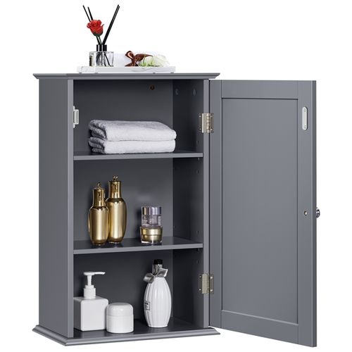 Meuble De Rangement Suspendu Salle De Bain, 35 X 20,7 X 55 Cm Gris Foncé
