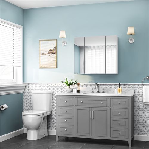 Armoire Murale Salle De Bain Avec 3 Portes 3 Miroirs