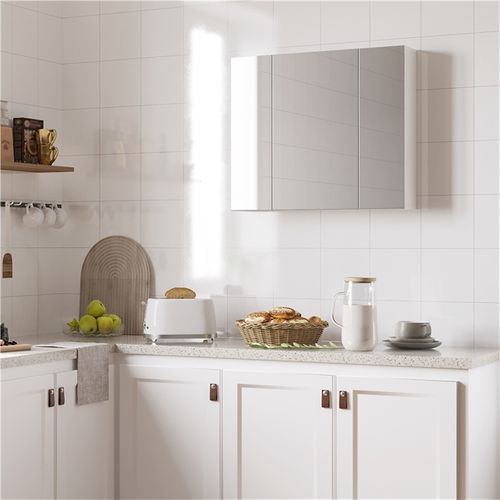 Armoire Murale Salle De Bain Avec 3 Portes 3 Miroirs