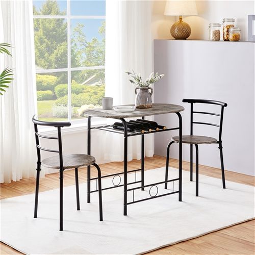 Ensemble De Table à Manger Avec 2 Chaises Brun