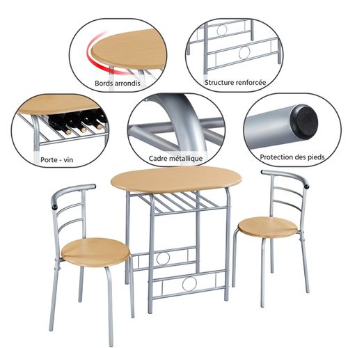 Ensemble De Table à Manger Avec 2 Chaises
