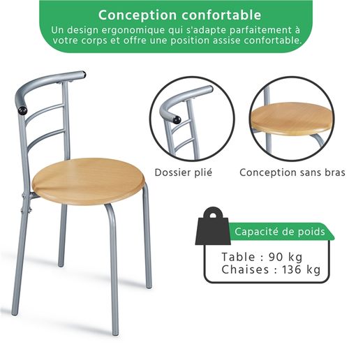 Ensemble De Table à Manger Avec 2 Chaises