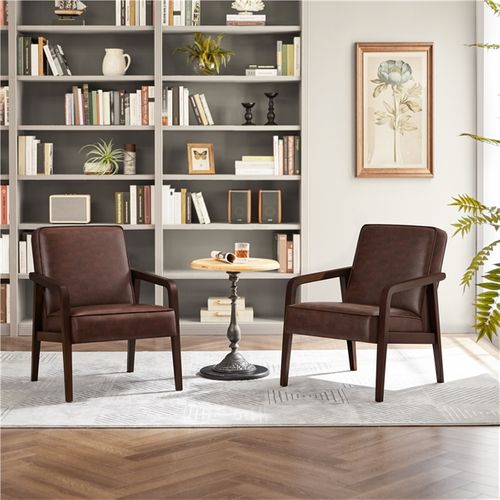Fauteuil Salon Confortable Cadre Métal Fauteuils Et Chaises Brun Foncé