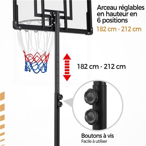 Panier De Basket Portable Réglable En Hauteur