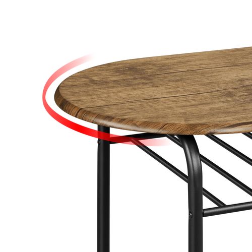 Ensemble Table De Salle à Manger Avec 2 Chaises En Bois Mdf 90×53×75,5 Cm Brun Clair