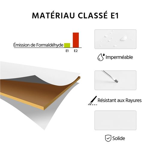 Caisson De Bureau à Roulettes En Bois Avec 3 Tiroirs Pour Dossiers Format A4/format Lettre, Blanc