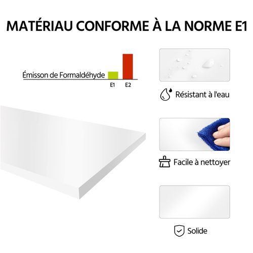Meuble Vasque Salle De Bain 60 Cm à 2 Tiroirs Avec Vasque Intégrée En Céramique, Blanc