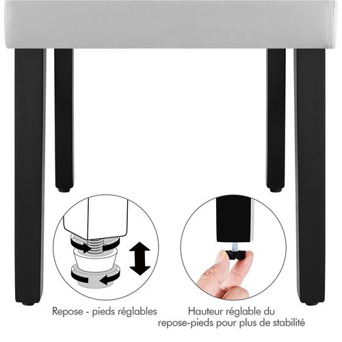 Lot De 6 Chaises De Salle à Manger Haut Dossier Capitonné Et Assise Rembourrées, Blanc