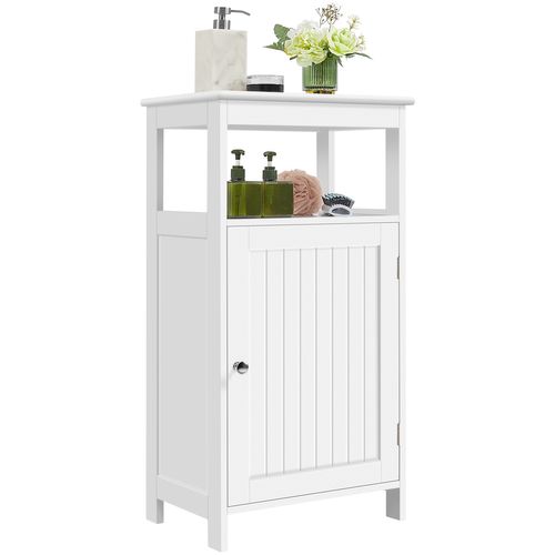 Armoire Salle De Bain Meuble Rangement Toilette Avec Porte Salon Chambre Blanc 45 × 30 × 83,5 Cm