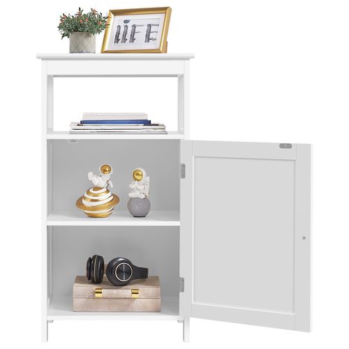Armoire Salle De Bain Meuble Rangement Toilette Avec Porte Salon Chambre Blanc 45 × 30 × 83,5 Cm