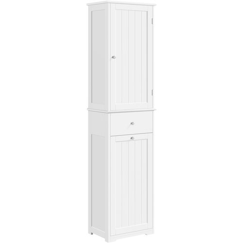 Colonne Salle De Bain Armoire Panier à Linge Placard De Rangement Toilette Blanc