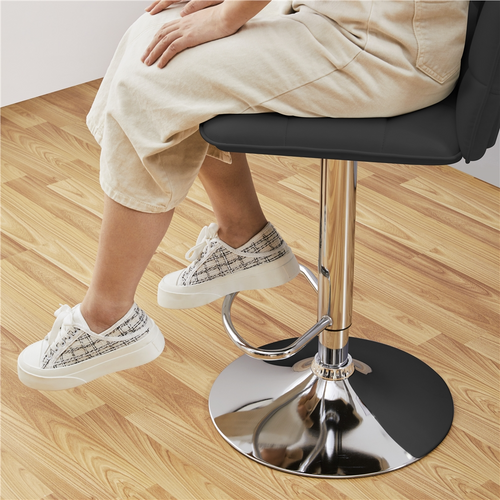Lot De 2 Chaises De Bar Modernes Tabourets De Bar En Similicuir Réglables En Hauteur, Gris