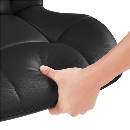 Lot De 2 Tabourets Chaises De Bar Design Capitonné En Similicuir Assise Réglable En Hauteur, Noir