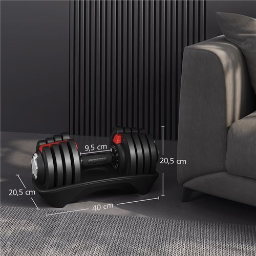 Haltère Réglable De Musculation Compact 12 Réglages En 1 Haltère Pour Entraînement Fitness, Noir