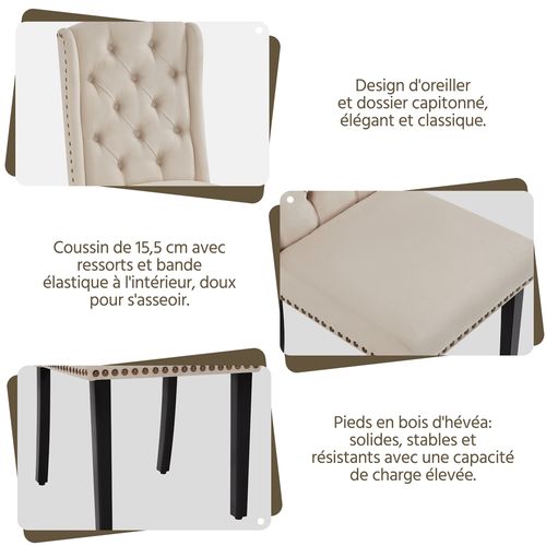 Chaise De Salle à Manger Design - Tissu éponge Crème, Pieds Noirs Métalliques - ML DESIGN