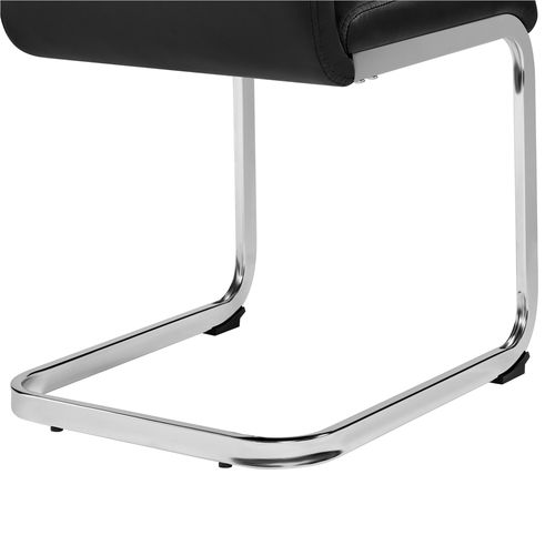 Lot De 2 Chaises De Salle à Manger En Similicuir Avec Pieds Métalliques En U, Noir