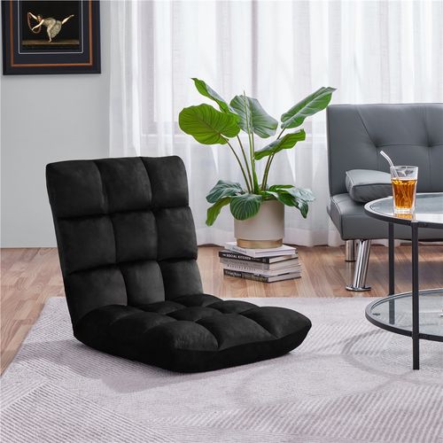 FLOGUOOR Fauteuil Sol Réglable en 14 Positions, Chaise Japonaise Supportant jusqu'à 150kg, Canapé Paresseux (Gray Rou) 8823