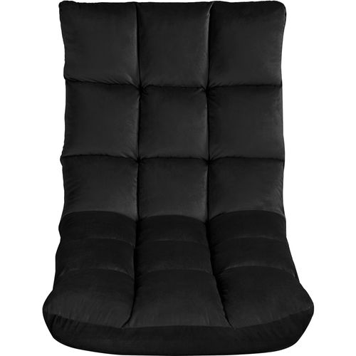 Chaise De Sol Pliable Réglable En 14 Positions Chaise Sans Pieds Bien Rembourré, Noir