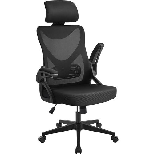 Fauteuil De Bureau Réglable Chaise De Bureau En Maille Avec Appui-tête Support Lombaire Noir