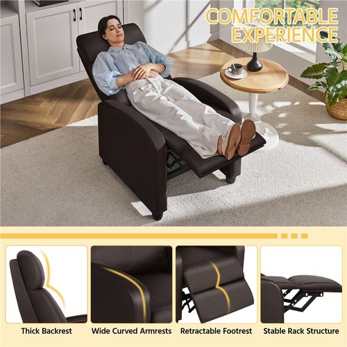 Fauteuil De Relaxation Avec Fonction De Couchage Similicuir Synthétique Brun