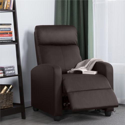 Fauteuil De Relaxation Avec Fonction De Couchage Similicuir Synthétique Brun