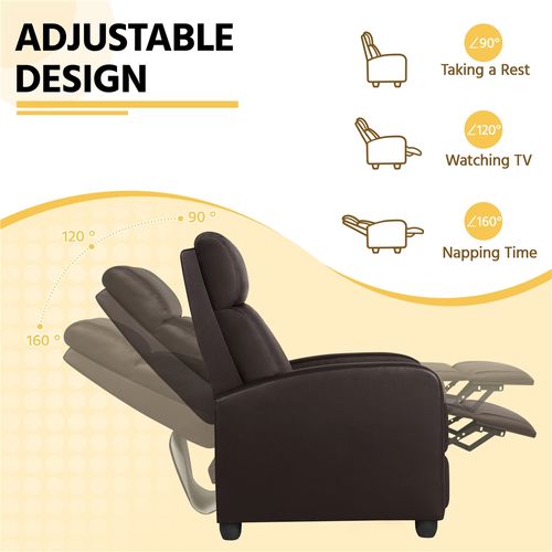 Fauteuil De Relaxation Avec Fonction De Couchage Similicuir Synthétique Brun