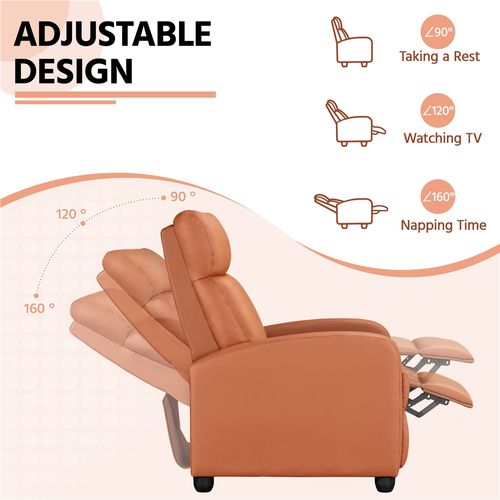 Fauteuil De Relaxation Avec Fonction De Couchage Similicuir Synthétique Marron